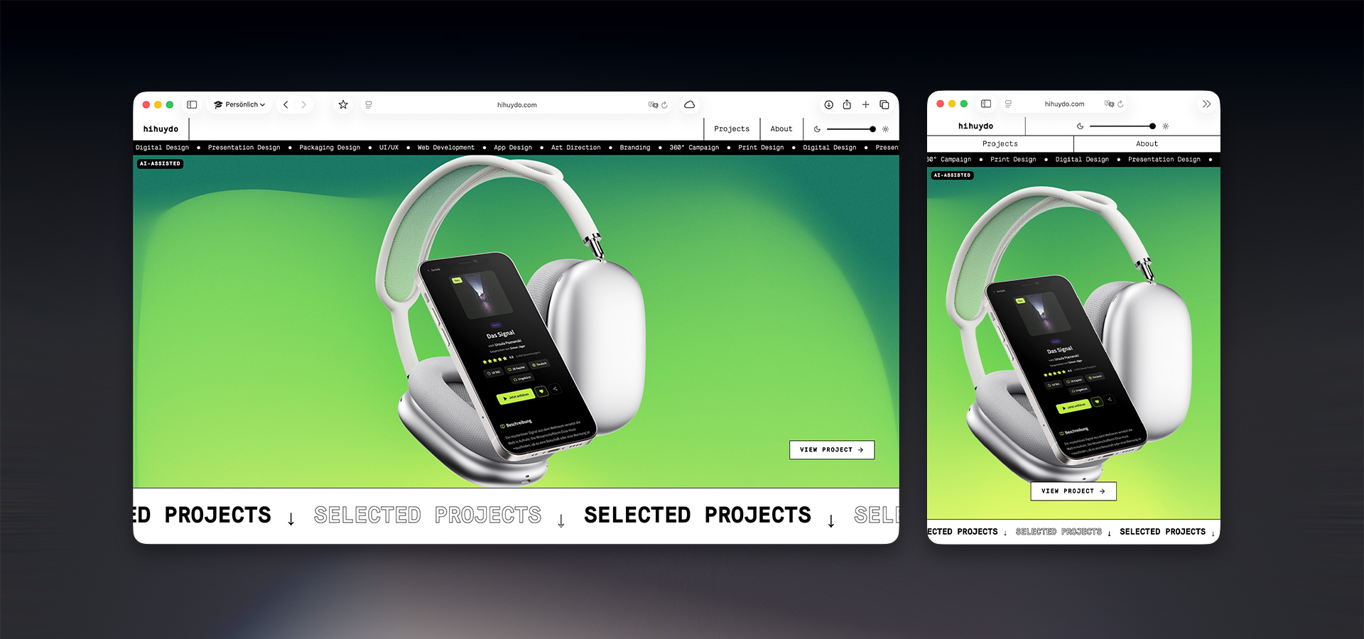 Portfolio website — UI/UX, Web Development, Branding