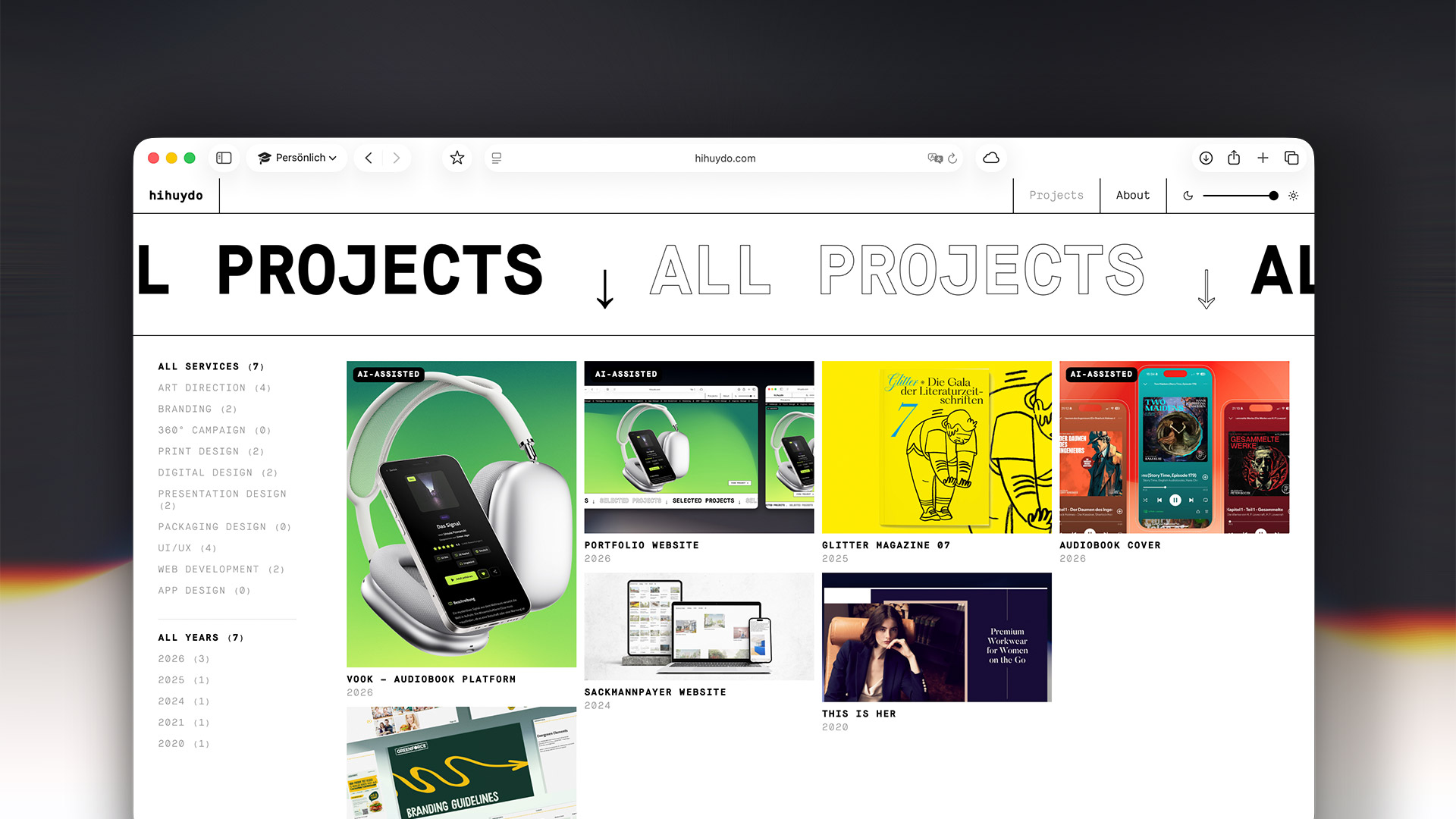 Portfolio website — The result 1